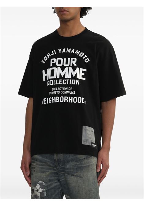 Black slogan-print T-shirt Yohji yamamoto - men Yohji Yamamoto | HPT909972